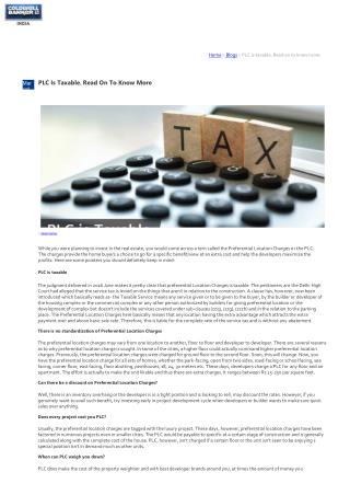 PLC Is Taxable. Read On To Know More