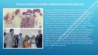 27Years of Marwah Studios Celebrated at Noida Film City