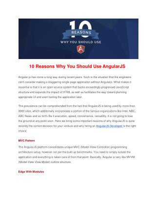 10 Reasons Why You Should Use AngularJS