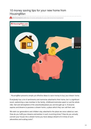 10 money saving tips for your new home