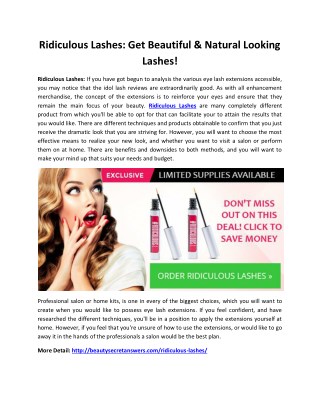 Ridiculous Lashes: Increase the Fullness & Length of Lashes!