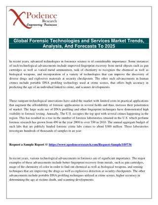 Global Forensic Technologies and Services Market 2017: Report Touches Most of Industrial Scenarios like (Key Players, De