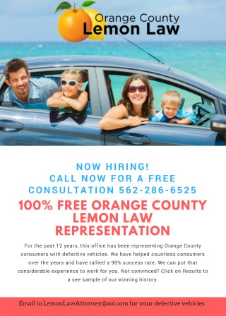 Orange County Lemon Law Take the Initiative against Defaulters & Fraud Dealers