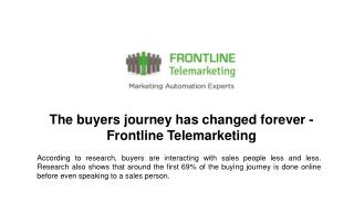 The buyers journey has changed forever - Frontline Telemarketing