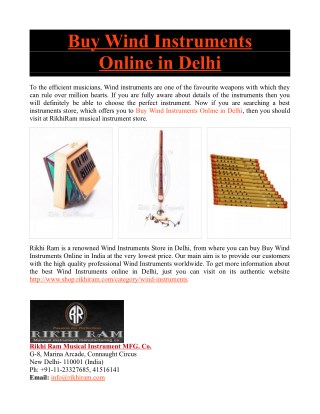 Buy Wind Instruments Online in Delhi