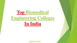 Top Biomedical Engineering Colleges In India