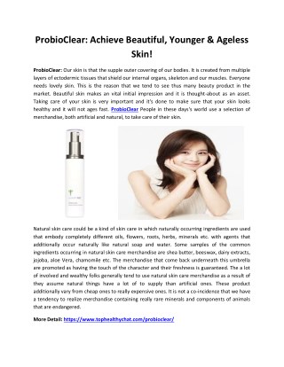ProbioClear: Reveal Firmer, Younger Looking Skin Fast!
