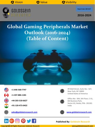 Global Gaming Peripheral Market Boosted by Virtual Reality Technology