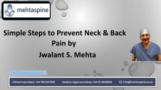 Simple Steps to Prevent Neck & Back Pain by Jwalant S. Mehta UK
