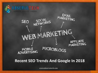 Recent seo trends and google in 2018