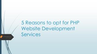 5 Reasons to opt for PHP Website Development Services