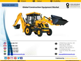 Global Construction Equipment Market to Grow at a CAGR of 8.0% (2016-2024)