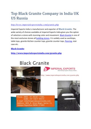 Top Black Granite Company in India UK US Russia