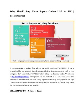 Buy Term Papers Online | EssaysMarket