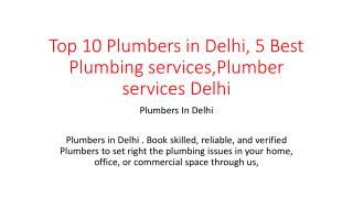 Top 10 Plumbers in Delhi, 5 Best Plumbing services,Plumber services Delhi