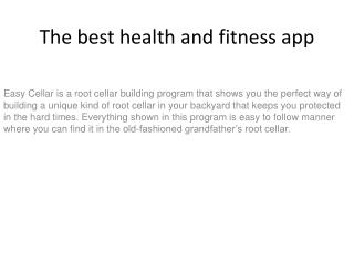 The best health and fitness app