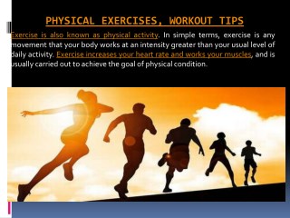 Physical Exercises and Workout Tips