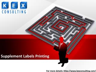 Supplement Labels Printing
