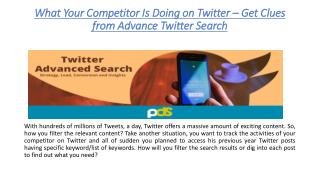 What Your Competitor is doing on Twitter-Get Clues from Twitter Advanced Search?