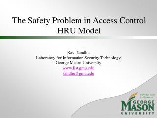 The Safety Problem in Access Control HRU Model