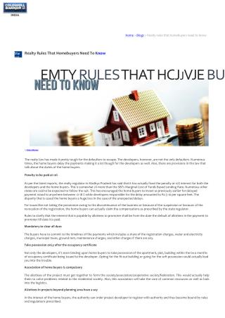 Realty Rules That Homebuyers Need To Know