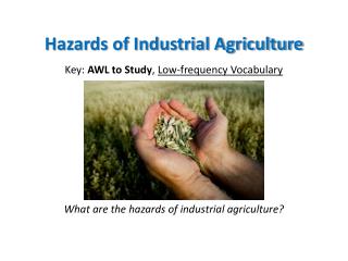 Hazards of Industrial Agriculture