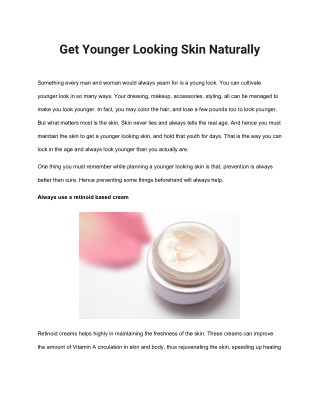 How to Get Younger Looking Skin Naturally