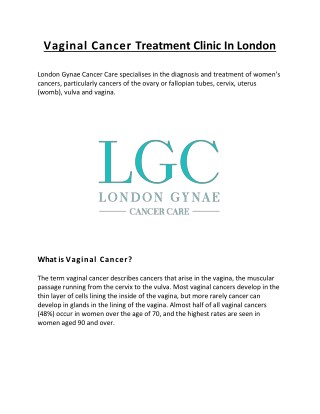 Vaginal Cancer Treatment Clinic In London