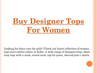 Buy Designer Tops For Women