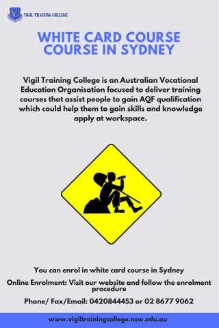 White Card Course in Sydney