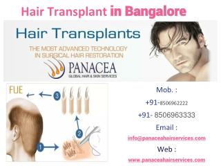 Panacea Hair Transplant in Bangalore, Hair Transplant Cost in Bangalore