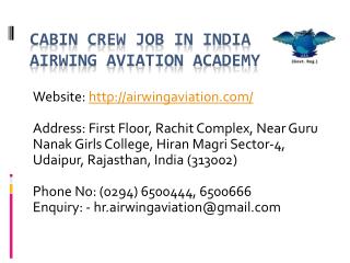 Cabin Crew Job in India Airwing Aviation Academy