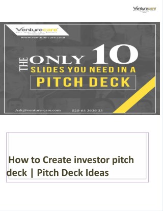 How to Create investor pitch deck | Pitch Deck ideas