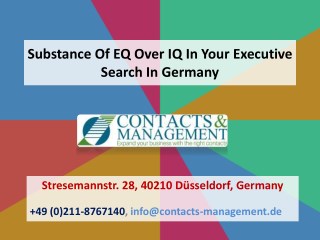 Substance Of EQ Over IQ In Your Executive Search In Germany