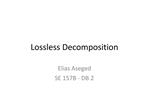 Lossless Decomposition