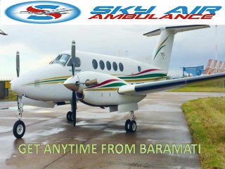 Sky Air Ambulance from Baramati to Delhi with Charter plane at low-buck