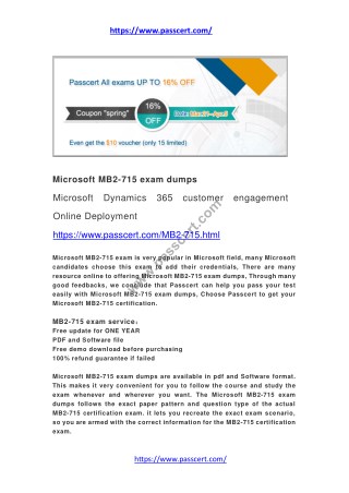 Microsoft Dynamics 365 MB2-715 dumps