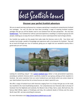 Discover your perfect Scottish adventure