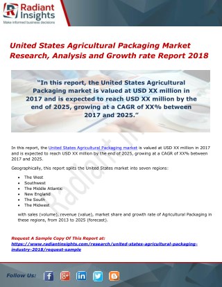 United States Agricultural Packaging Market Research, Analysis and Growth rate Report 2018