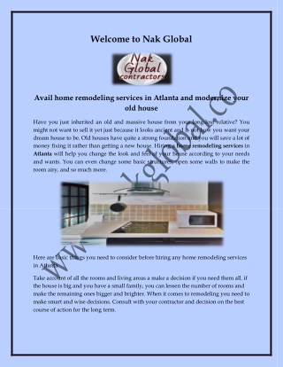 Home Remodeling Services Atlanta at nakglobal.co