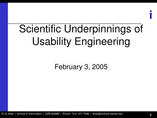 Scientific Underpinnings of Usability Engineering