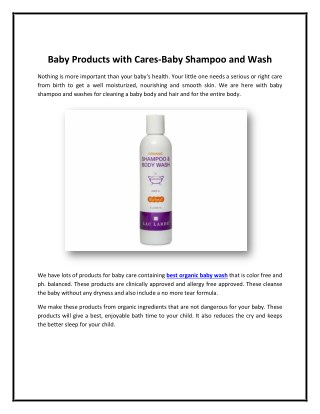 Baby Products with Cares-Baby Shampoo and Wash