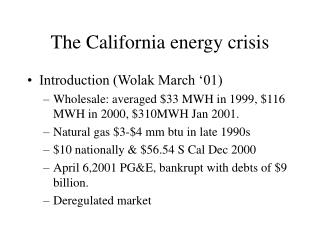 The California energy crisis