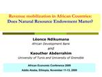 Revenue mobilization in African Countries: Does Natural Resource Endowment Matter