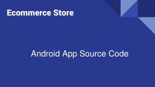 Ecmmerce store app