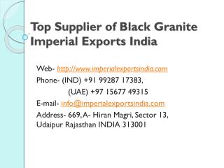 Top Supplier of Black Granite Imperial Exports India
