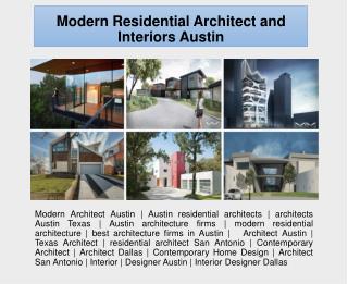 Modern Residential Architect and Interiors Austin