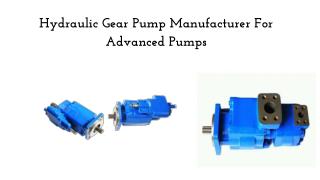 Hydraulic Gear Pump Manufacturer For Advanced Pumps