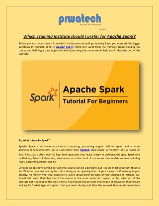 Apache spark training institute