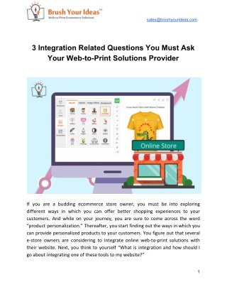 3 Integration Related Questions You Must Ask Your Web-to-Print Solutions Provider